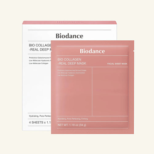BIODANCE Bio-Collagen Real Deep Mask, Hydrating Overnight Hydrogel Face Mask, Pore Minimizing, Elasticity, Plumping, Travel Essentials & Self Care Gifts for Women, Korean Skin Care | 1.19oz(34g) x 4ea