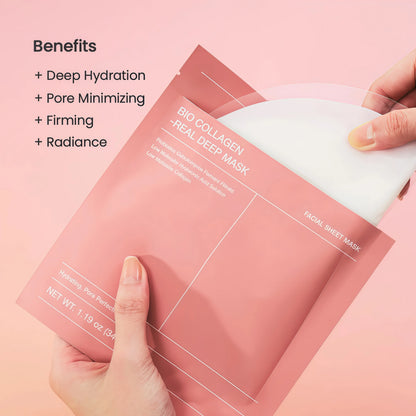 BIODANCE Bio-Collagen Real Deep Mask, Hydrating Overnight Hydrogel Face Mask, Pore Minimizing, Elasticity, Plumping, Travel Essentials & Self Care Gifts for Women, Korean Skin Care | 1.19oz(34g) x 4ea